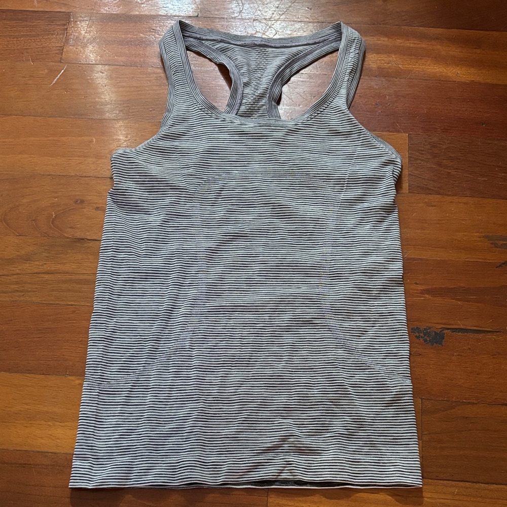 lululemon Striped Gray Tank Top